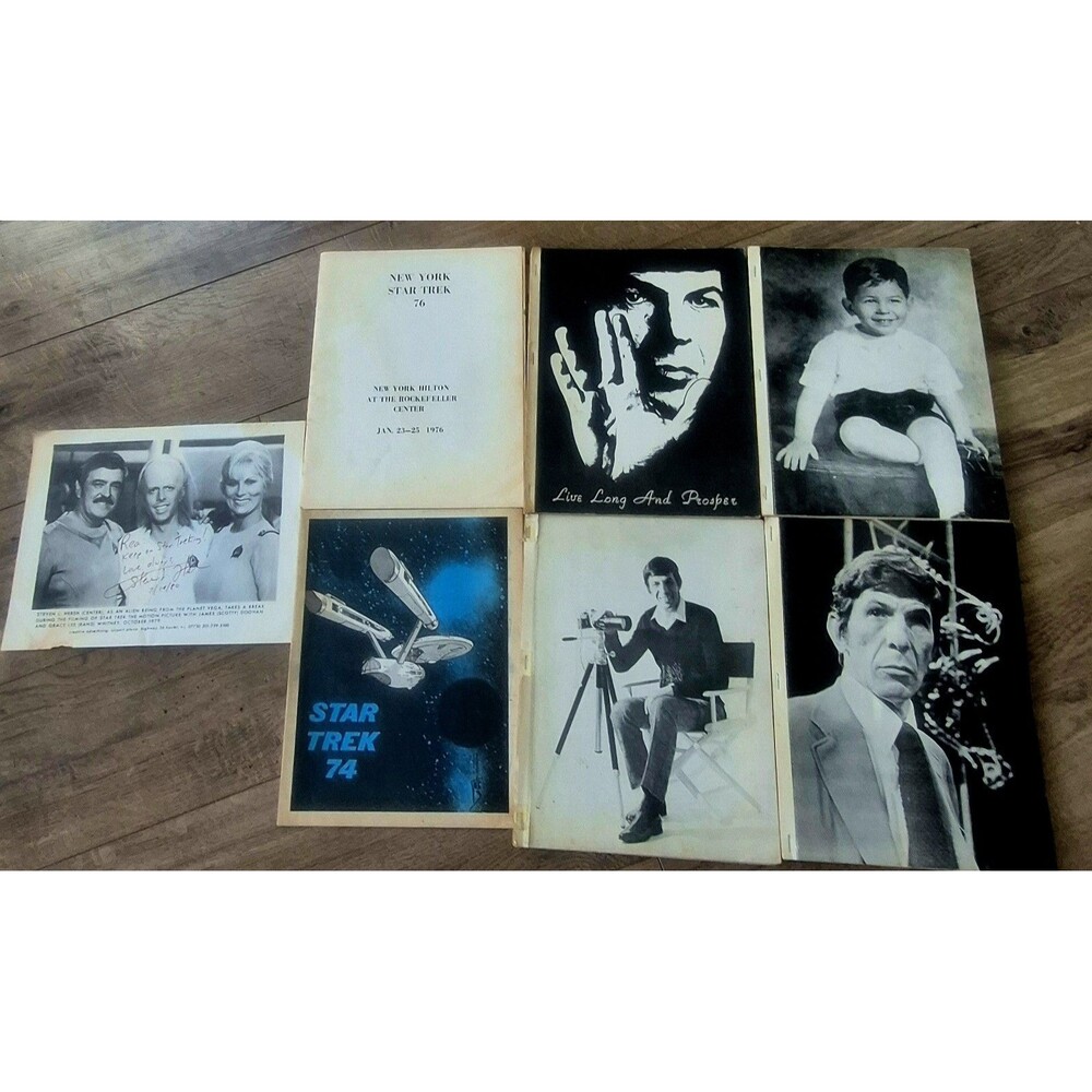 Vtg Star Trek 1974-1977 LNAF 4 Fanzine Lot + 2 NYC Programs + 1980 Signed Photo